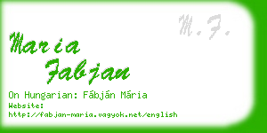 maria fabjan business card