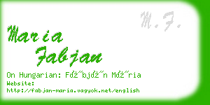 maria fabjan business card
